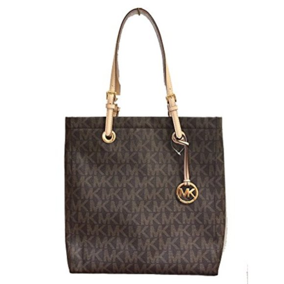 Michael Kors Handbags - MK Signature Jet Set North South Brown Tote